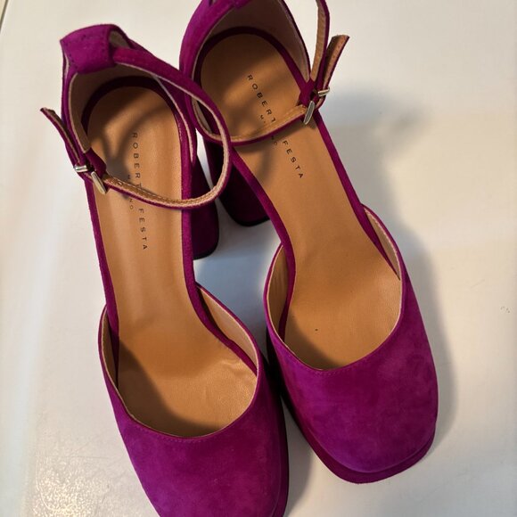 Roberto Festo Fuchsia Suede Platform Shoes - Picture 4 of 7